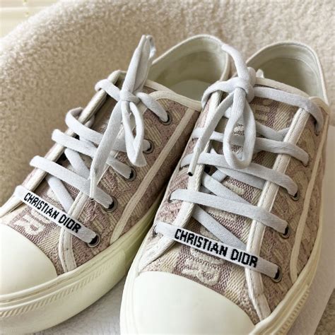 Walk 'N' Dior Sneakers: Nude Dior Oblique Embroidered Cotton 